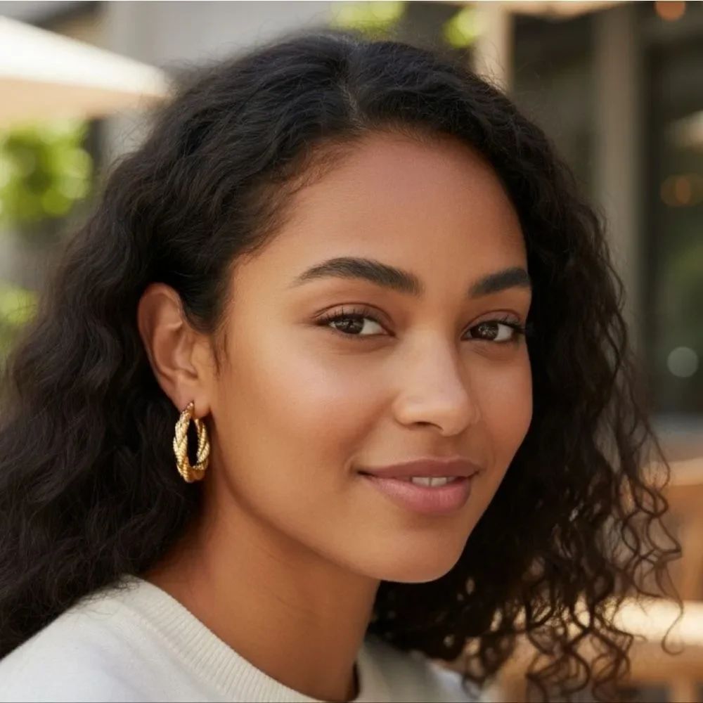 Elegant Gold Color Hoop Earrings